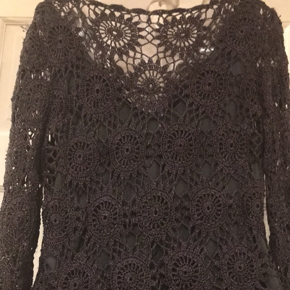 Cobalt Grey  Crochet Top - Picture 5 of 5